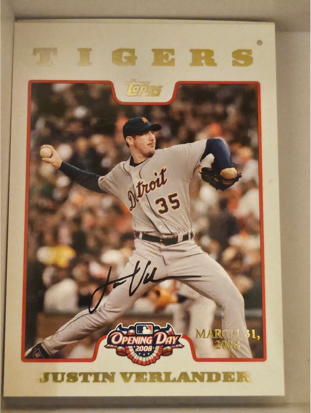 Justin Verlander #149 - 2008 Topps Opening Day WHITE No./2199 - Tigers